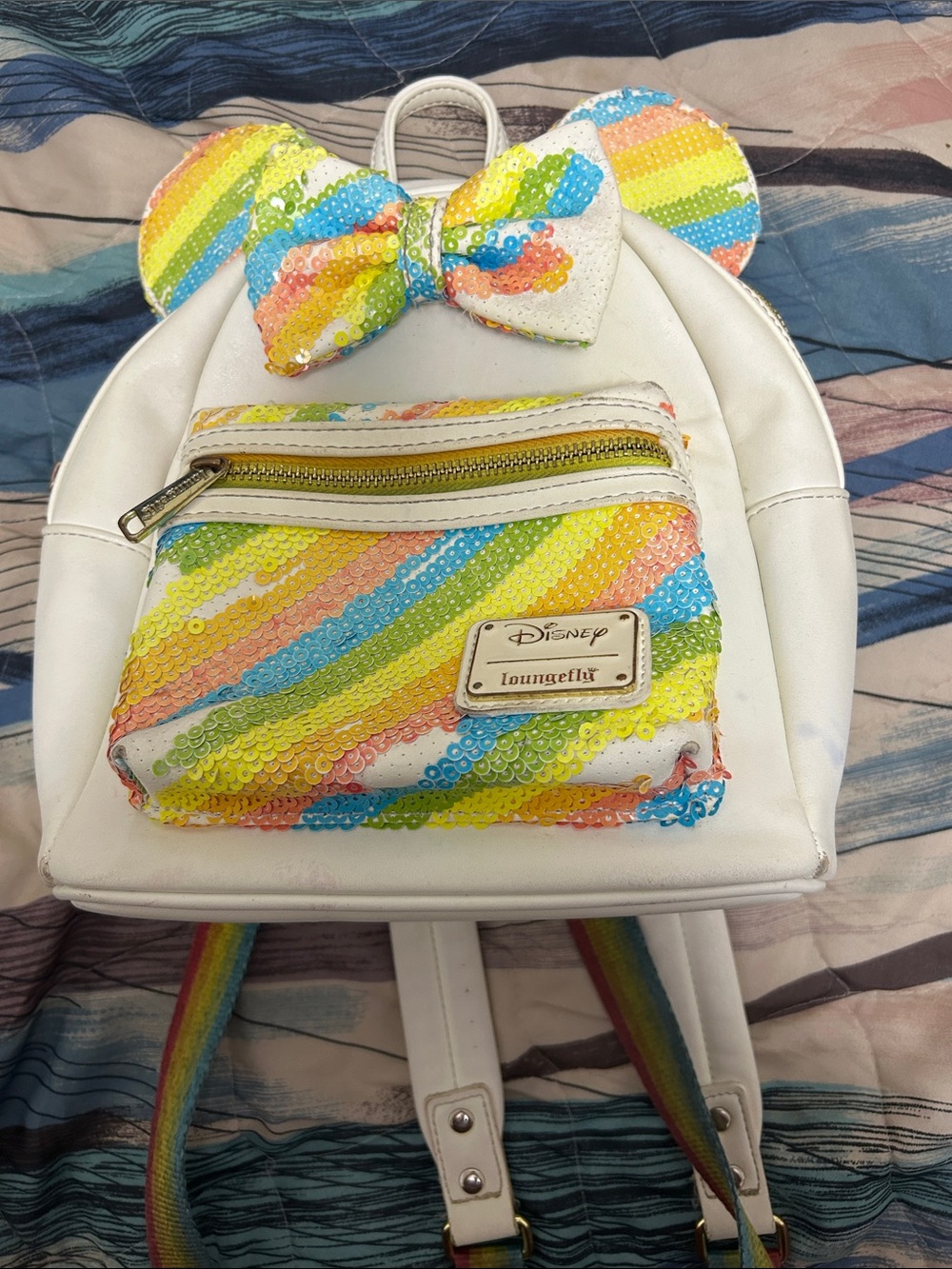 Loungefly Pastel Rainbow Sequin Mini Backpack